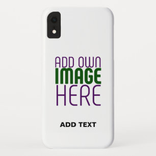 MODERN EDITABLE SIMPLE WHITE IMAGE TEXT TEMPLATE iPhone XR CASE