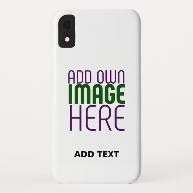 MODERN EDITABLE SIMPLE WHITE IMAGE TEXT TEMPLATE Case-Mate iPhone CASE (Back)