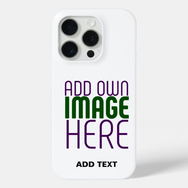 MODERN EDITABLE SIMPLE WHITE IMAGE TEXT TEMPLATE Case-Mate iPhone CASE (Back)