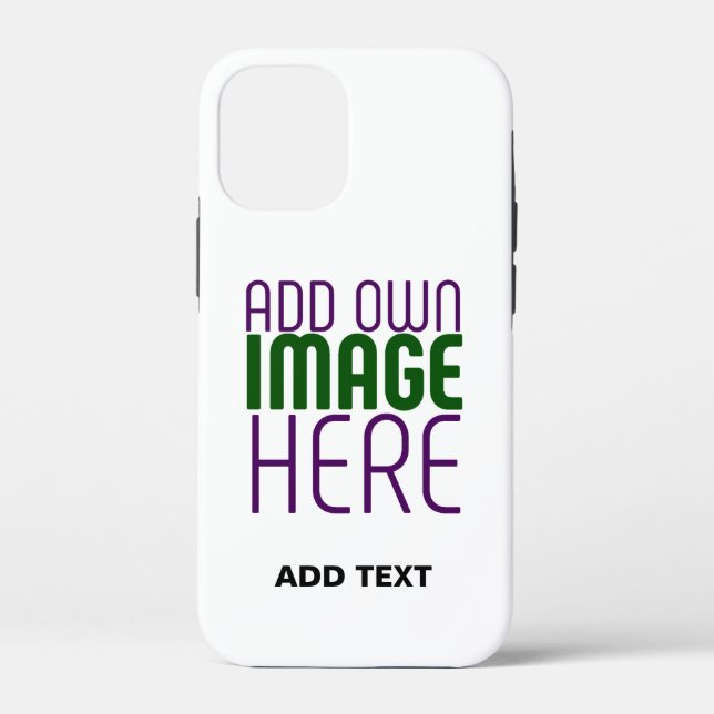 MODERN EDITABLE SIMPLE WHITE IMAGE TEXT TEMPLATE Case-Mate iPhone CASE (Back)