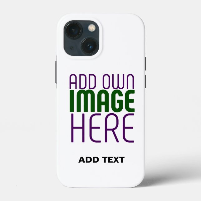 MODERN EDITABLE SIMPLE WHITE IMAGE TEXT TEMPLATE Case-Mate iPhone CASE (Back)