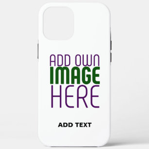 MODERN EDITABLE SIMPLE WHITE IMAGE TEXT TEMPLATE iPhone 12 PRO MAX CASE