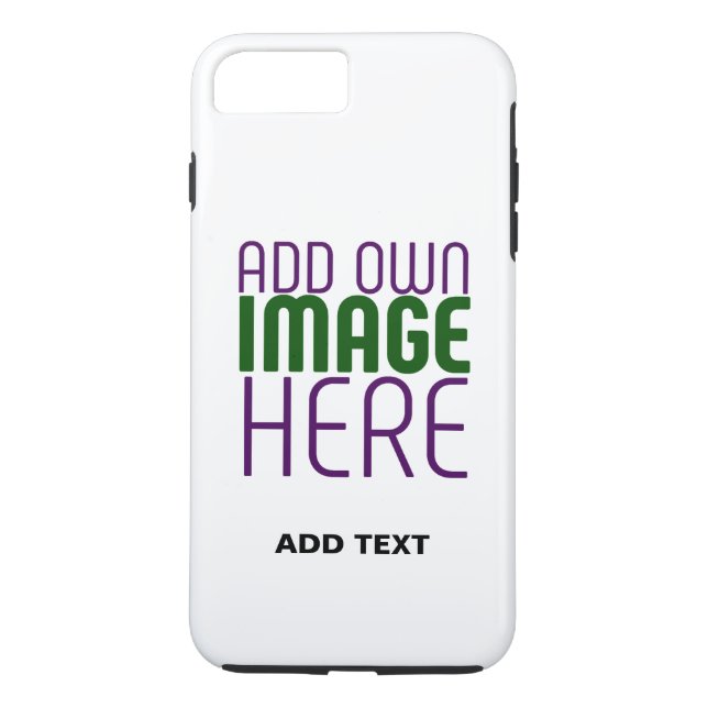 MODERN EDITABLE SIMPLE WHITE IMAGE TEXT TEMPLATE Case-Mate iPhone CASE (Back)