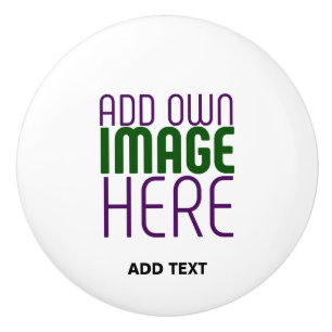 MODERN EDITABLE SIMPLE WHITE IMAGE TEXT TEMPLATE CERAMIC KNOB