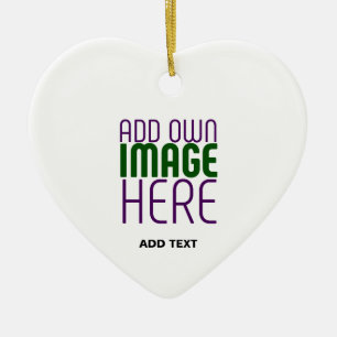 MODERN EDITABLE SIMPLE WHITE IMAGE TEXT TEMPLATE CERAMIC ORNAMENT