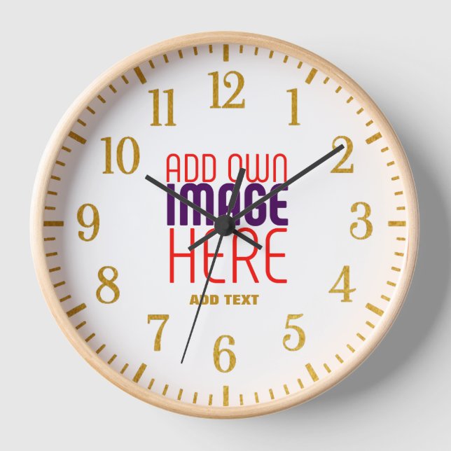 MODERN EDITABLE SIMPLE WHITE IMAGE TEXT TEMPLATE CLOCK (Front)