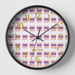 MODERN EDITABLE SIMPLE WHITE IMAGE TEXT TEMPLATE CLOCK