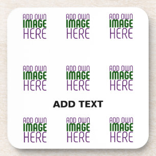 MODERN EDITABLE SIMPLE WHITE IMAGE TEXT TEMPLATE COASTER