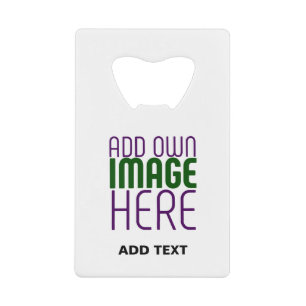 MODERN EDITABLE SIMPLE WHITE IMAGE TEXT TEMPLATE CREDIT CARD BOTTLE OPENER