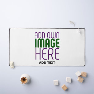 MODERN EDITABLE SIMPLE WHITE IMAGE TEXT TEMPLATE DESK MAT