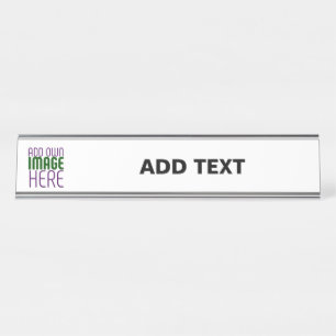 MODERN EDITABLE SIMPLE WHITE IMAGE TEXT TEMPLATE DESK NAME PLATE
