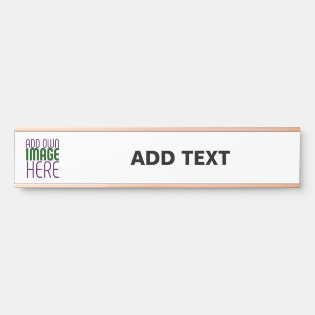 MODERN EDITABLE SIMPLE WHITE IMAGE TEXT TEMPLATE DOOR SIGN (Front)