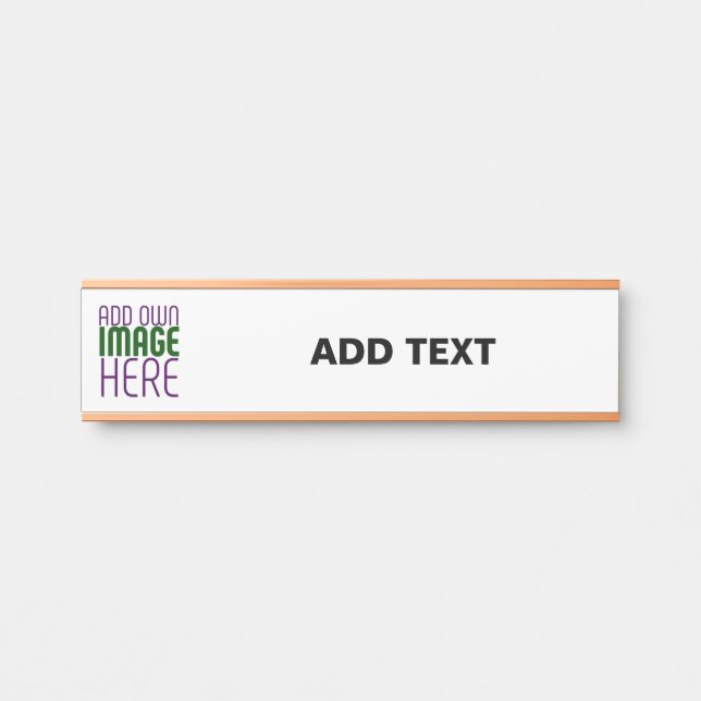 MODERN EDITABLE SIMPLE WHITE IMAGE TEXT TEMPLATE DOOR SIGN (Front)