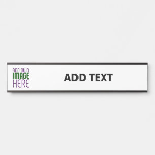 MODERN EDITABLE SIMPLE WHITE IMAGE TEXT TEMPLATE DOOR SIGN