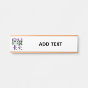 MODERN EDITABLE SIMPLE WHITE IMAGE TEXT TEMPLATE DOOR SIGN