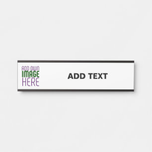 MODERN EDITABLE SIMPLE WHITE IMAGE TEXT TEMPLATE DOOR SIGN