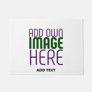 MODERN EDITABLE SIMPLE WHITE IMAGE TEXT TEMPLATE DOORMAT