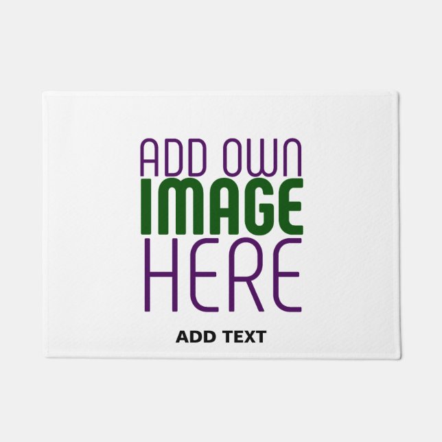 MODERN EDITABLE SIMPLE WHITE IMAGE TEXT TEMPLATE DOORMAT (Front)