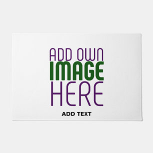 MODERN EDITABLE SIMPLE WHITE IMAGE TEXT TEMPLATE DOORMAT