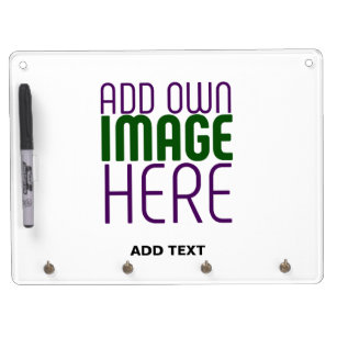 MODERN EDITABLE SIMPLE WHITE IMAGE TEXT TEMPLATE DRY ERASE BOARD WITH KEYCHAIN HOLDER