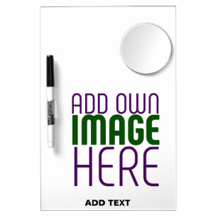 MODERN EDITABLE SIMPLE WHITE IMAGE TEXT TEMPLATE DRY ERASE BOARD WITH MIRROR