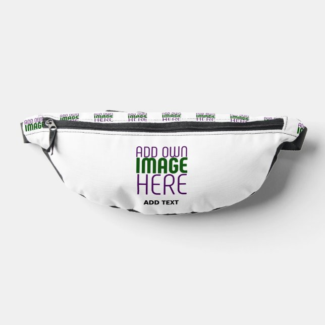 MODERN EDITABLE SIMPLE WHITE IMAGE TEXT TEMPLATE FANNY PACK (Lay Down)