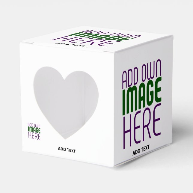 MODERN EDITABLE SIMPLE WHITE IMAGE TEXT TEMPLATE FAVOR BOX (Front Side)
