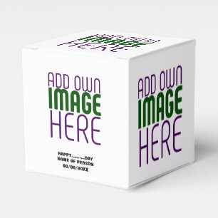MODERN EDITABLE SIMPLE WHITE IMAGE TEXT TEMPLATE FAVOR BOX