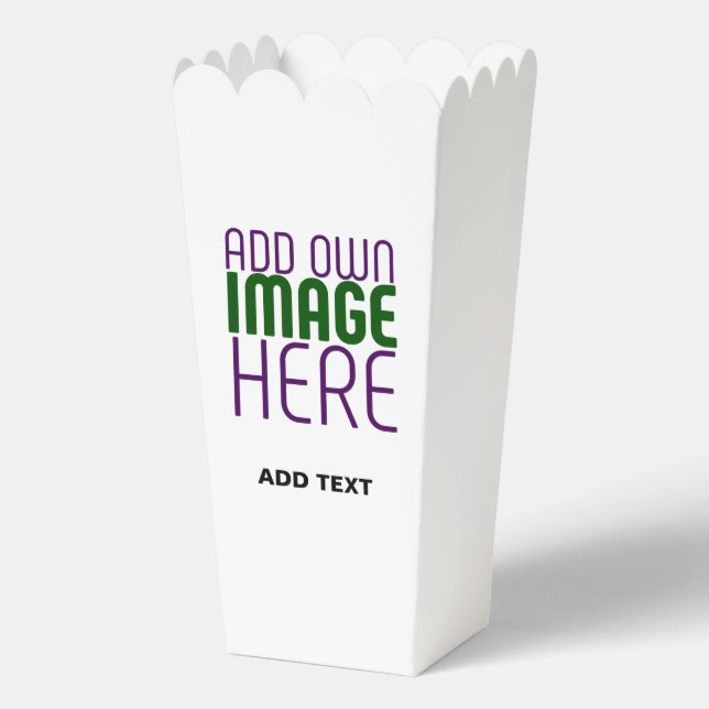  MODERN EDITABLE SIMPLE WHITE IMAGE TEXT TEMPLATE FAVOR BOX (Front)