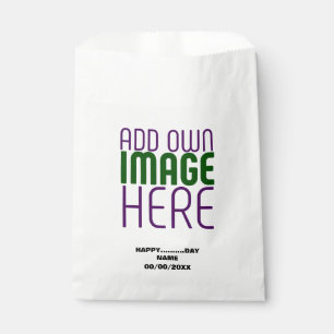 MODERN EDITABLE SIMPLE WHITE IMAGE TEXT TEMPLATE FAVOUR BAG