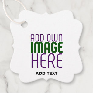 MODERN EDITABLE SIMPLE WHITE IMAGE TEXT TEMPLATE FAVOUR TAGS