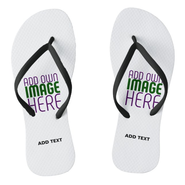 MODERN EDITABLE SIMPLE WHITE IMAGE TEXT TEMPLATE FLIP FLOPS (Footbed)
