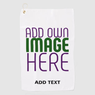 MODERN EDITABLE SIMPLE WHITE IMAGE TEXT TEMPLATE GOLF TOWEL