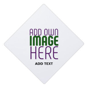 MODERN EDITABLE SIMPLE WHITE IMAGE TEXT TEMPLATE GRADUATION CAP TOPPER