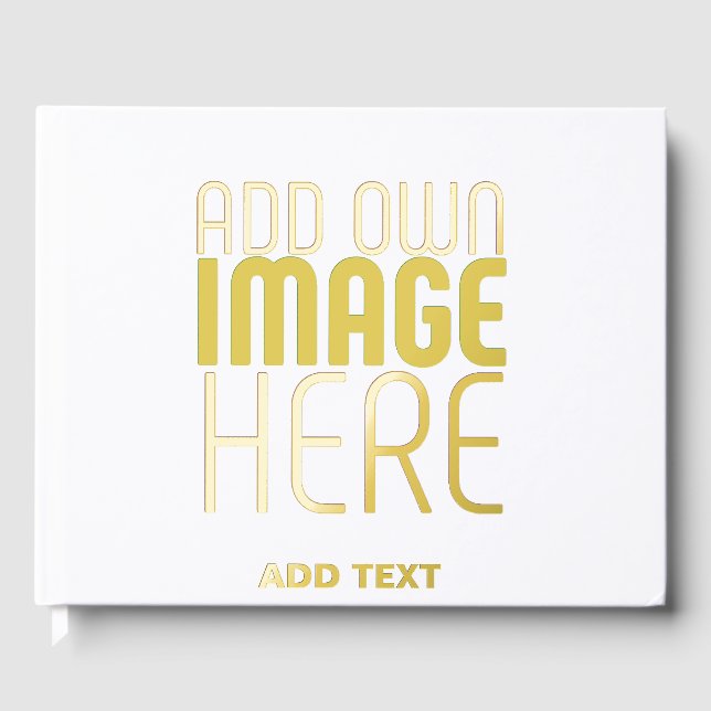 MODERN EDITABLE SIMPLE WHITE IMAGE TEXT TEMPLATE GUEST BOOK (Front)