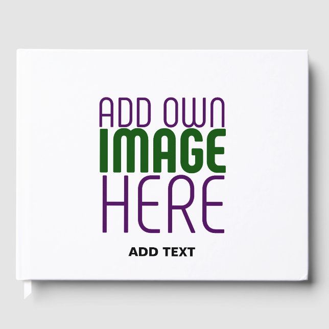 MODERN EDITABLE SIMPLE WHITE IMAGE TEXT TEMPLATE GUEST BOOK (Front)