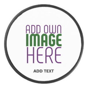 MODERN EDITABLE SIMPLE WHITE IMAGE TEXT TEMPLATE HOCKEY PUCK