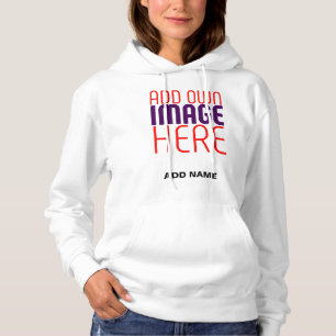 MODERN EDITABLE SIMPLE WHITE IMAGE TEXT TEMPLATE HOODIE