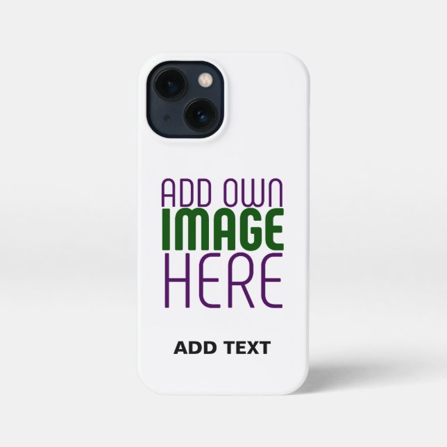 MODERN EDITABLE SIMPLE WHITE IMAGE TEXT TEMPLATE iPhone CASE (Back)