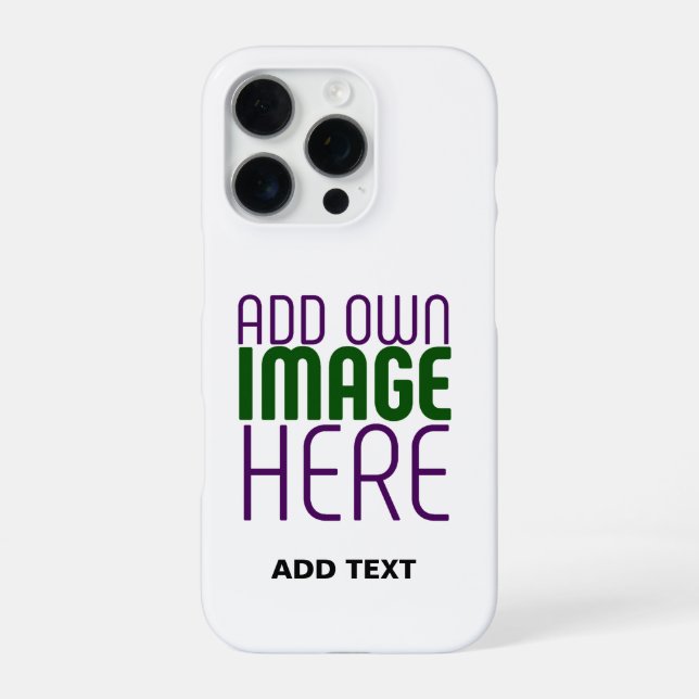 MODERN EDITABLE SIMPLE WHITE IMAGE TEXT TEMPLATE iPhone CASE (Back)