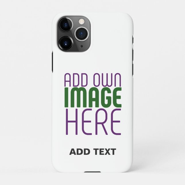 MODERN EDITABLE SIMPLE WHITE IMAGE TEXT TEMPLATE iPhone CASE (Back)
