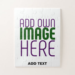 MODERN EDITABLE SIMPLE WHITE IMAGE TEXT TEMPLATE JIGSAW PUZZLE