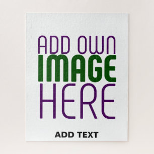 MODERN EDITABLE SIMPLE WHITE IMAGE TEXT TEMPLATE JIGSAW PUZZLE