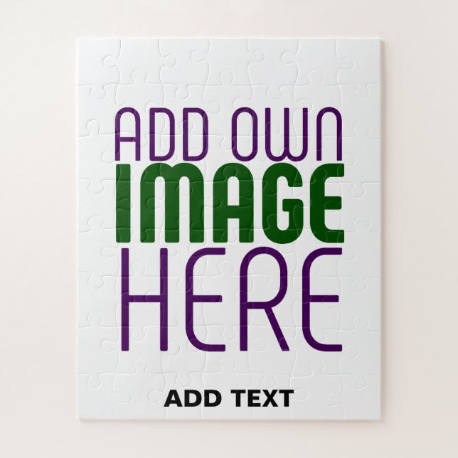 MODERN EDITABLE SIMPLE WHITE IMAGE TEXT TEMPLATE JIGSAW PUZZLE (Vertical)