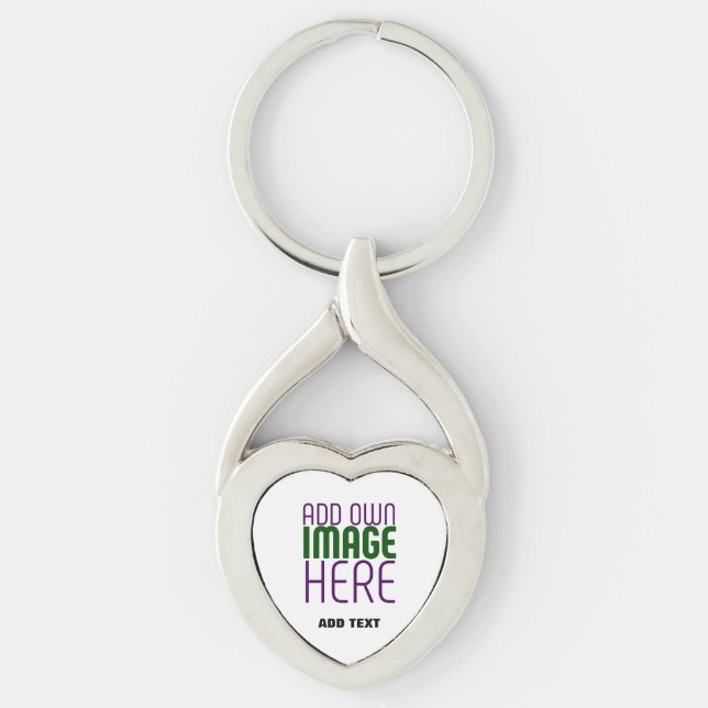 MODERN EDITABLE SIMPLE WHITE IMAGE TEXT TEMPLATE KEYCHAIN (Front)
