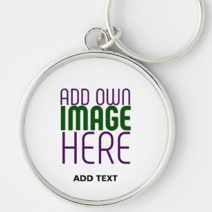 MODERN EDITABLE SIMPLE WHITE IMAGE TEXT TEMPLATE KEYCHAIN