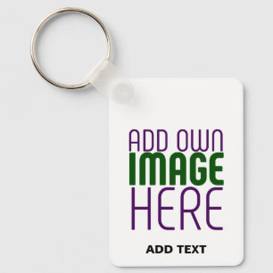 MODERN EDITABLE SIMPLE WHITE IMAGE TEXT TEMPLATE KEYCHAIN