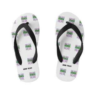 MODERN EDITABLE SIMPLE WHITE IMAGE TEXT TEMPLATE KID'S FLIP FLOPS