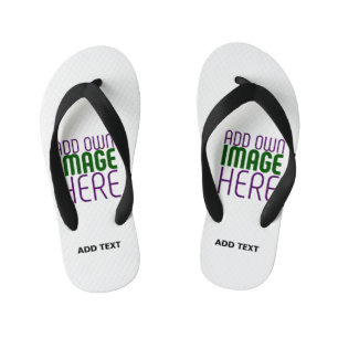 MODERN EDITABLE SIMPLE WHITE IMAGE TEXT TEMPLATE KID'S FLIP FLOPS