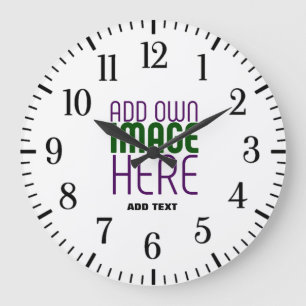 MODERN EDITABLE SIMPLE WHITE IMAGE TEXT TEMPLATE LARGE CLOCK
